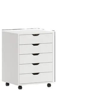 Maxtown cassettiera bianca stretta regolabile personalizzata di alta qualità con 5 cassetti per ufficio