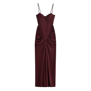 SHENZHU <span class=keywords><strong>Robe</strong></span> Midi <span class=keywords><strong>Corset</strong></span> Chic et Tendance pour Femme, Nouvelle Collection Été 2026, Vintage Élégante Sans Manches Plissée, <span class=keywords><strong>Robe</strong></span> Mujer - Product Image 1