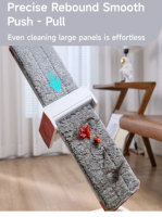 Serpillère plate en aluminium robuste Realida avec manche télescopique, panier en plastique pour le nettoyage des sols, serpillère plate en microfibre auto-essoreuse