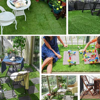 Dalles de gazon artificiel emboîtables avec base de drainage, écologiques, 20 mm, pour putting green souple en extérieur, jardin, patio, balcon