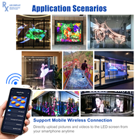 Pantalla LED Transparente para Exteriores RX de Alto Brillo P3.9-7.8, Película de Malla con 85% de Transparencia, Panel Publicitario LED para Ventanas de Centros Comerciales
