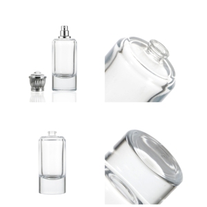 Flacon de parfum carré en verre de luxe personnalisé avec pulvérisateur transparent 50 ml, impression sérigraphique et design givré - Product Image 2