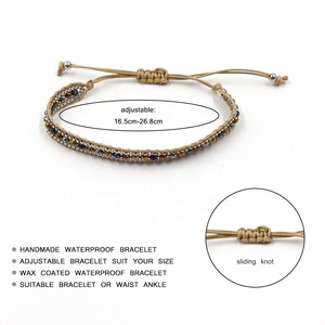 UNIQ AB001 2020 de moda Multi-color cuentas en el tobillo trenzada pulsera tejida pulsera ajustable para mujer o hombre - Product Image 2