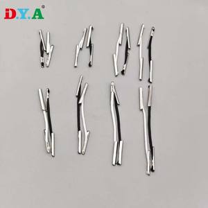 在庫弾性コード金属エンド付き1000個各バッグ2-10cm 1mmミニ弾性コード金属バーブ付きノートバインディング用 - Product Image 1