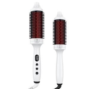 Brosse lissante chauffante professionnelle 45 mm à double PTC, chauffe rapidement, 220°C, infrarouge, peigne rond thermique, brosse chaude à plasma - Product Image 6