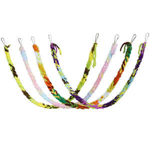 Échelle à grimper en corde de coton colorée, pont balançoire pour perroquets, ara, petits oiseaux - Design mignon, moderne et réaliste - Product Image 1
