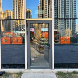 Высококлассная Коммерческая стеклянная дверь алюминиевая дверь витрины - Product Image 2