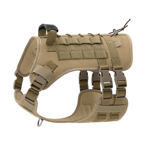 Adjustable MOLLE Tactical Dog Vest <b>Harness</b> Soft Padded <b>No</b> <b>Pull</b> Design For Medium Large Dog Hiking Camping Outdoor Sports - Product Image 4