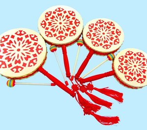 Wholesale 6 Inches Wooden Hand <b>Drums</b> With Wooden Sticks Double-sided <b>Drum</b> Music Orff Percussion Instruments - Product Image 6