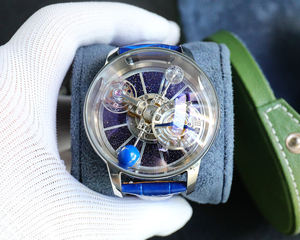 Montre de mode pour homme en acier inoxydable avec mouvement mécanique automatique à double axe Terre-Ciel - Product Image 2