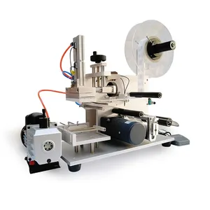 Etichettatrice da tavolo superficie quadrata piatta della scatola della bottiglia due lati applicatore di etichette per etichettatrice di adesivi cosmetici semiautomatico