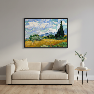 Van Gogh Wheat Field with Cypresses Printed Canvas Wall Decor,<b>BLACK</b> <b>FRAMED</b> CANVAS - Product Image 3