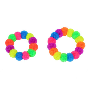 สร้อยข้อมือ TPR ยี่ห้อ Jincan Creative 12 สี ลูกบอลปุยหิมะหลากสี ของเล่นบีบคลายเครียดสำหรับเด็กชายและเด็กหญิง ของเล่นบีบกาวนุ่ม บรรเทาความเครียดสำหรับเด็ก - Product Image 5