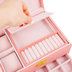 Caja organizadora <span class=keywords><strong>de</strong></span> <span class=keywords><strong>joyas</strong></span> grande <span class=keywords><strong>de</strong></span> 3 capas, caja <span class=keywords><strong>de</strong></span> almacenamiento <span class=keywords><strong>de</strong></span> exhibición <span class=keywords><strong>de</strong></span> <span class=keywords><strong>joyas</strong></span> con cerradura, caja <span class=keywords><strong>de</strong></span> joyería <span class=keywords><strong>de</strong></span> <span class=keywords><strong>pana</strong></span> - Product Image 2