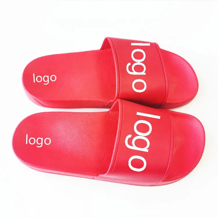 2023 Summer Canada Hot-sale PVC Slide Sandal Red Unisex Slide Sandal Custom Logo Slide Custom Color slippers For Men/Children