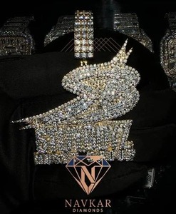 Most Selling Moissanite Sterling Silver Pendant Hip Hop Necklace For Bridal Jewelry Collection Available At Best Price - Product Image 2