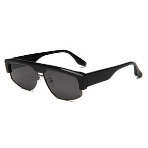 Yüksek Kaliteli Retro Yarı Çerçevesiz TAC Polarize Lens 24SA074 Klasik Düz Üst Özel Asetat Rahat Hafif Güneş Gözlüğü - Product Image 5