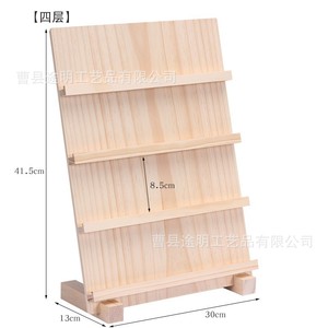 Wooden Earring Display Rack 5 Layers Solid Wood Jewelry Stand <b>Desktop</b> Storage <b>Shelf</b> - Product Image 4