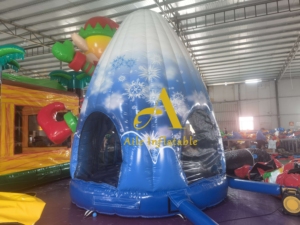 3D dessin animé personnage de noël flocon de neige sautant château enfants carnaval fête jeu elfe Igloo gonflable videur rebond maison - Product Image 5