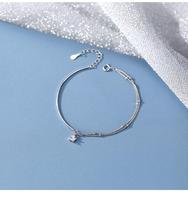 Bijoux uniques en argent véritable 925 avec Zircon Bracelet à breloques en forme d'étoile Bracelet étoile hexagramme pour femme