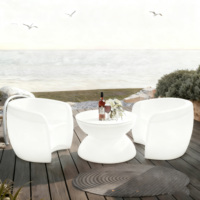 Meubles de bar lumineux, table et chaises LED illuminées, mobilier LED pour boîte de nuit en plein air, table pour événements en plein air dans le jardin