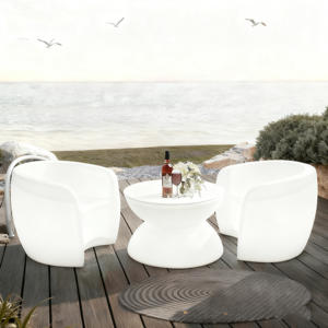 Set Meja dan Kursi LED Bercahaya Terang untuk Luar Ruangan, Perabot LED Klub Malam, Acara Taman, Pesta - Product Image 3