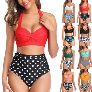 <span class=keywords><strong>Maillot</strong></span> <span class=keywords><strong>de</strong></span> <span class=keywords><strong>bain</strong></span> deux pièces vintage pour femme, style rétro, <span class=keywords><strong>avec</strong></span> haut halter froncé et bas <span class=keywords><strong>taille</strong></span> <span class=keywords><strong>haute</strong></span> – Grande Vente - Product Image 2