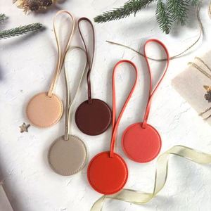 PU Leather Circle Keyring Round Keychain Women Handbag Pendant Gift Ladies Luggage <b>Bag</b> <b>Charm</b> Pendant DIY Craft <b>Bag</b> Accessories - Product Image 2