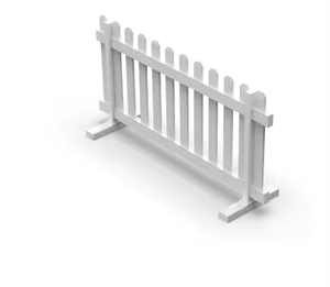 Clôture temporaire en PVC blanc Fentech, protégée contre les UV, <span class=keywords><strong>pour</strong></span> le contrôle des foules, hauteur de 4 pieds, montage facile, modélisation 3D disponible - Product Image 3