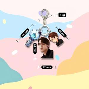 Nuevo Llavero Creativo de Acero Inoxidable y Acrílico con Diseño de los Ídolos de KPOP Bangtan Boys: JUNGKOOK, V, <span class=keywords><strong>Taehyung</strong></span>, JIN, SUGA, RM, JIMIN, J-HOPE - Product Image 4