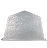 Abri de voiture en acier portable et durable, petit, pour une seule voiture, avec toit en arche et côtés, imperméable, revêtement anti-UV, garage