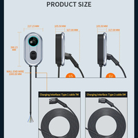 Chargeur EV mural rapide AC 22KW 32A de type 1/ type 2/ GB/T, niveau 2, en promotion