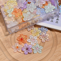 Perles de verre émaillées de 22 mm, motif fleur à cinq pétales, trou central, style ancien, accessoires de bijoux DIY transfrontaliers, épingle à cheveux en verre faite à la main