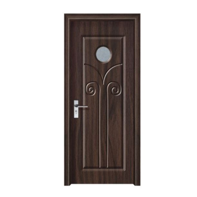 Portes françaises Upvc, 2 pièces, numéro de modèle, accessoire frontal contemporain, en pvc noir