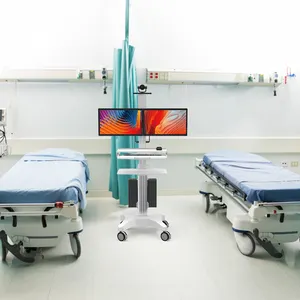 Mobile Doppel monitor halterungen Workstation Hospital Nurse Medical Trolley Cart für Labor Classroom Office Home Dental Clinic