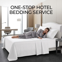 Draps de lit d'hôtel 100 % coton, directement de l'usine - Faible MOQ, drap plat, drap-housse à poches profondes, ignifuge, écologique