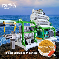 Machine à granulés d'aliments pour poissons RICHI - Certification CE, machine automatique de production d'aliments flottants pour poissons