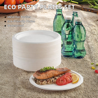 Assiettes de fête jetables biodégradables et compostables de 10 pouces, robustes et réutilisables, en pulpe de bagasse de canne à sucre, sûres