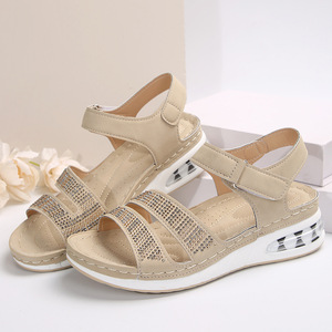 Women Summer New Rhinestone Wedge <b>Sandals</b> Thick Sole Beach <b>Sandals</b> Wholesale - Product Image 6