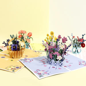 Cartões de Agradecimento Personalizados em Forma de Flor 3D com Envelope Dourado Impressão em Lote Papel 7x5 polegadas Feito à Mão para o Dia das Mães - Product Image 1