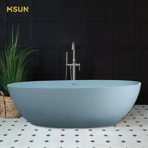 MSUN อ่างอาบน้ำหินเทียมขนาดเล็ก,อ่างอาบน้ำทำจากเรซิ่นทรงรีพร้อมอ่างสปา