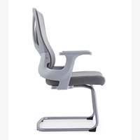 Nouvelle innovation chaise de bureau en maille grise chaises de conférence ergonomiques chaise de personnel de bureau avec pied fixe
