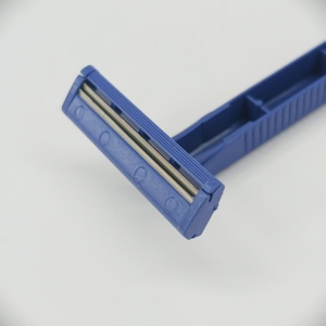 Rasoir de sécurité double jetable pour le rasage du visage, manche en plastique, lame rechargeable en acier inoxydable, marque OEM, modèle LB-PR-187, pour hôtels - Product Image 3