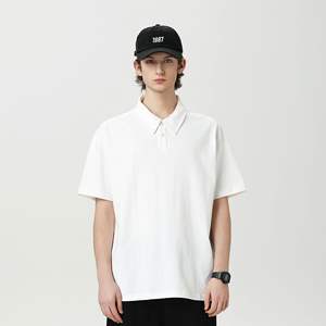 Polo unisexe en coton premium coupe oversize – T-shirt à manches courtes décontracté à col classique en tissu doux pour hommes et femmes - Product Image 1