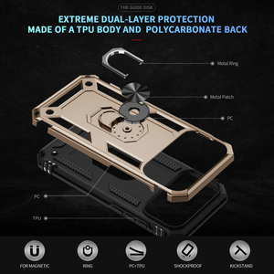 Funda Protectora Antigolpes 2 en 1 de TPU y PC con Anillo Metálico para <span class=keywords><strong>iPhone</strong></span> 17 Air 16 15 14 13 12 11 Pro Max <span class=keywords><strong>SE</strong></span> XS XR Max 8 7 6 Plus - Product Image 3