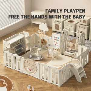 VSUCH屋内折りたたみプラスチック子供用フェンス幼児調節可能なプレイペンバスケットボールスタンド子供用リビングルーム用安全 - Product Image 2