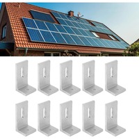 Supports de montage solaire en aluminium de qualité supérieure, 10 pièces, en forme de L, pour toiture PV, fixation sur tuiles, système d'installation de panneaux solaires
