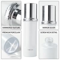 100ml Zylindrische Glas-Pumpflasche Silberner Deckel Gehämmerter Kragen Matt-Finish Recycelbar Anpassbar