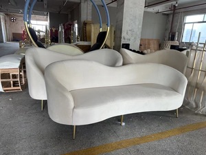 Elegante y Moderno Conjunto <span class=keywords><strong>de</strong></span> Sofás y Sillones <span class=keywords><strong>de</strong></span> Terciopelo para Salón, Bodas, Hogar, Hotel, Comedor, Exterior y Dormitorio - Product Image 4