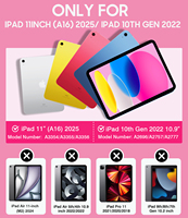 Darbeye Dayanıklı Tablet Kılıfı, Standlı Kalem Tutucu ve El Askısı ile iPad 11. Nesil A16 10. Nesil 10.9 Okul Kullanımı için